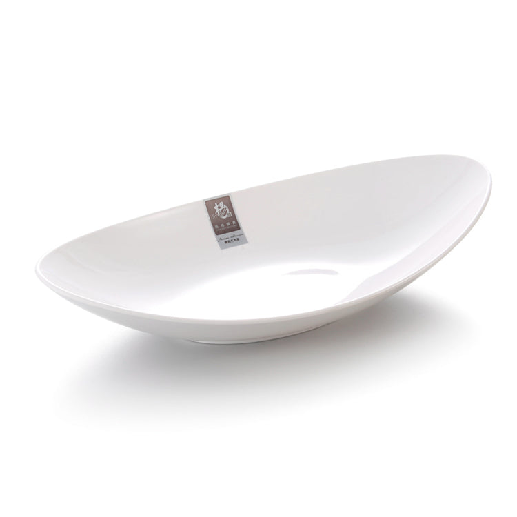 12.4 Inch Boat Shape White Melamine Fish Bowl B4125GC
