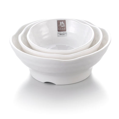 7 Inch White Irregular Melamine Food Serving Bowl B4707GC