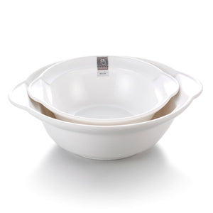 12.5 Inch White Double Ear Restaurant Melamine Soup Bowls B9125GC