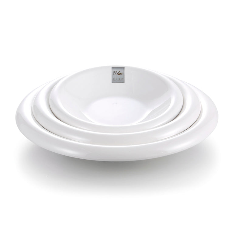 12 Inch Wide Rim White Melamine Food Serving Bowls J221720GC