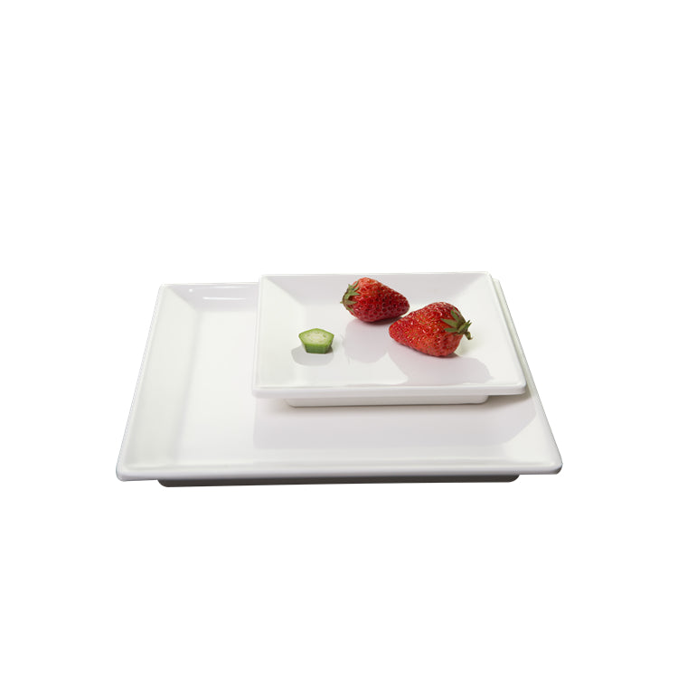 6 Inch White Hotel Melamine Square Plates J319891GC