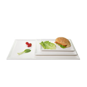 23.6 Inch White Hotel Melamine Rectangular Plates J319893GC