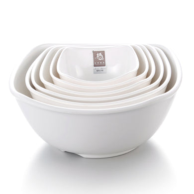 10 Inch Custom White Irregular Melamine Fruit Bowl Set J334430GC