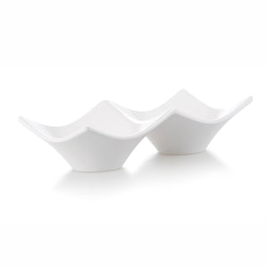 10 Inch White Irregular Shaped Melamine Divided Dish J367590GC