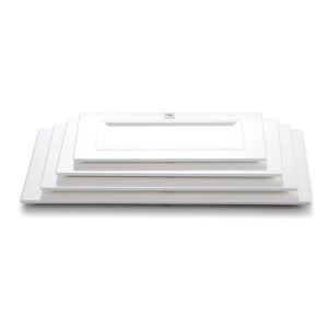 19 Inch White Rectangular Melamine Flat Plate J411302GC