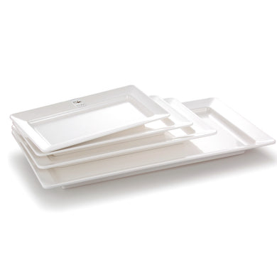 17.5 Inch White Rectangular Melamine Dinner Plate J418042GC