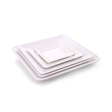 15.7 Inch White Restaurant Melamine Square Plates Set J418063GC