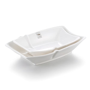10 Inch White Boat Shaped Melamine Serving Bowl J442690GC