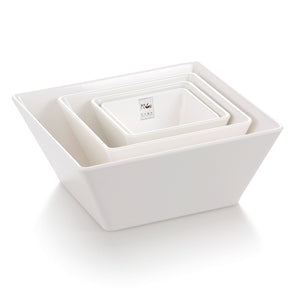 9.5 Inch Custom White Square Melamine Bowls J447771GC