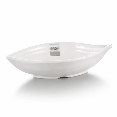 8 Inch Chinese White Boat Shaped Melamine Bowl J536541GC