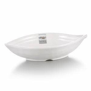 8 Inch Chinese White Boat Shaped Melamine Bowl J536541GC