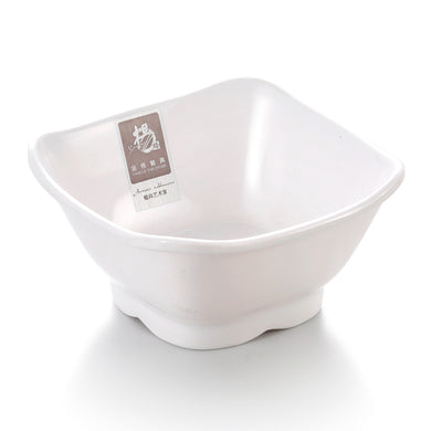 4.75 Inch White Square Melamine Desert Bowl J56GC