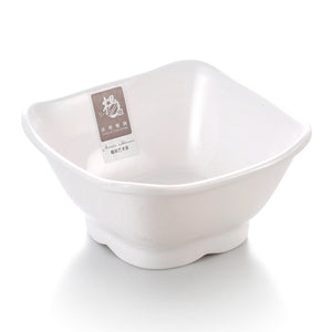 4.75 Inch White Square Melamine Desert Bowl J56GC
