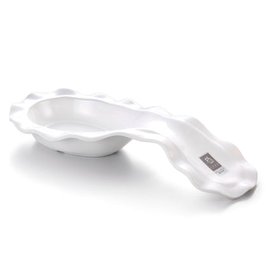 13.5 Inch White Irregular Melamine Bowl With Handle J611210GC
