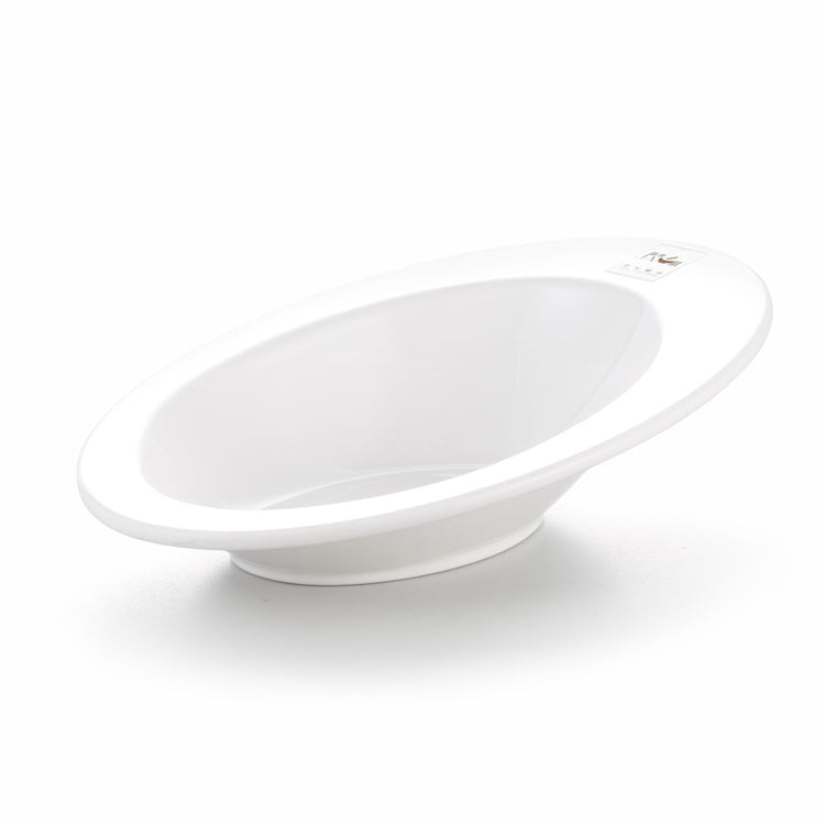 Wide Edge White Oval Melamine Fruit Bowl J614610GC