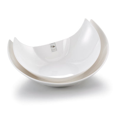 11 Inch Modern White Melamine Moon Bowls J614861GC