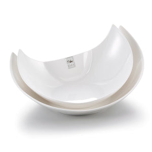 11 Inch Modern White Melamine Moon Bowls J614861GC