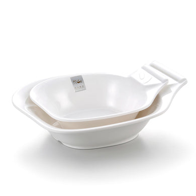 8 Inch White Restaurant Melamine Bowl With Handle J631761GC