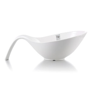 14.7 Inch White Melamine Salad Bowl With Handle J634380GC