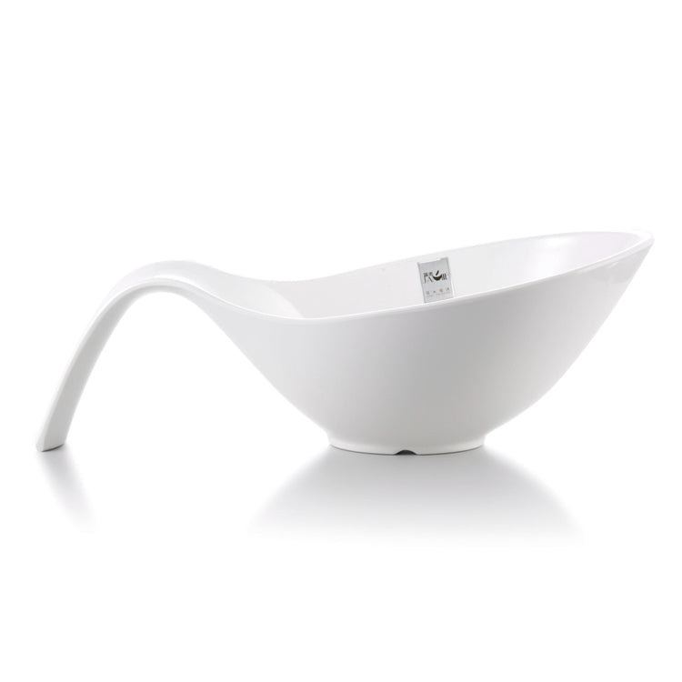 14.7 Inch White Melamine Salad Bowl With Handle J634380GC