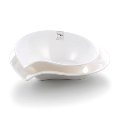 10 Inch White Irregular Melamine Serving Bowls J634790GC