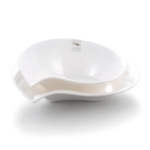 10 Inch White Irregular Melamine Serving Bowls J634790GC