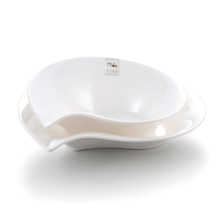 10 Inch White Irregular Melamine Serving Bowls J634790GC