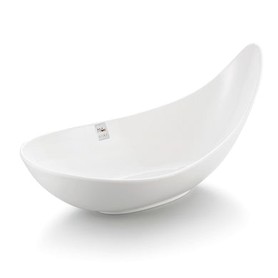 17 Inch White Boat Shaped Melamine Serving Bowl J643100GC