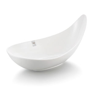 17 Inch White Boat Shaped Melamine Serving Bowl J643100GC