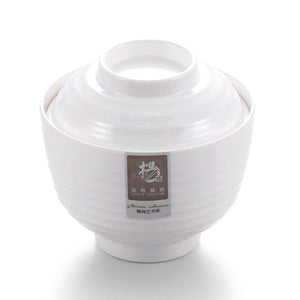 3.8 Inch Non Slip White Melamine Bowl With Lid J90SZGC