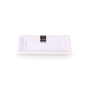 7 Inch White Rectangular Melamine Hotel Plate JA10010GC