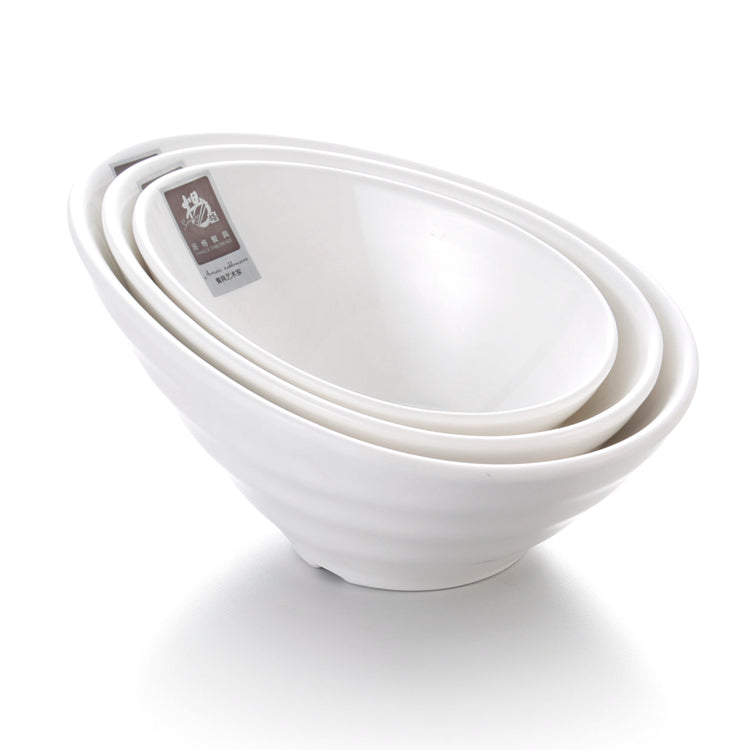 6.5 Inch White Oval Melamine Salad Bowl Sets LBT065GC