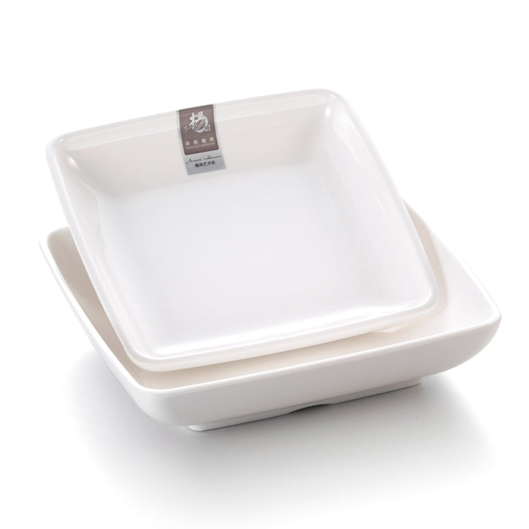 7.5 Inch White Restaurant Melamine Square Bowls P1509GC