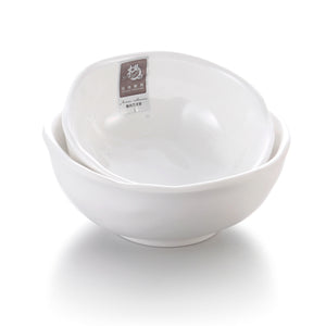 5.3 Inch Flower Shaped White Melamine Serving Bowls Y4002GC