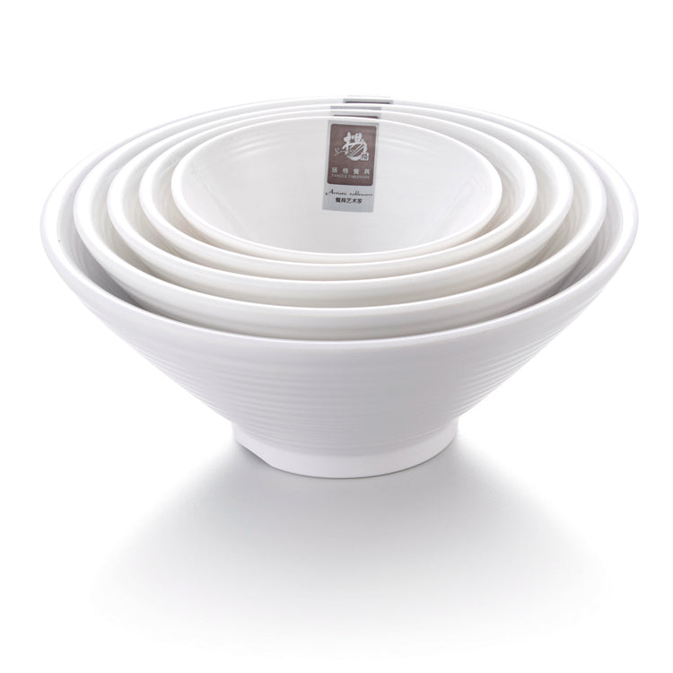 9 Inch White Round Melamine Ramen Bowls YG142007GC