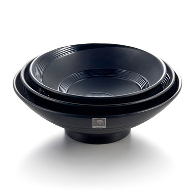9.5 Inch Black Matte Melamine Round Bowls 195MS
