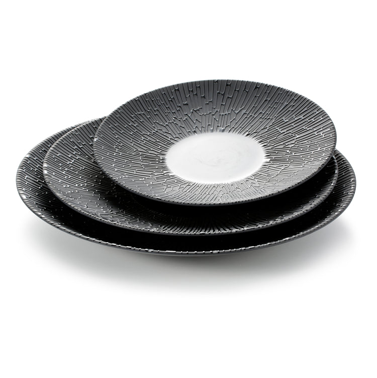 10 Inch Black Matte Melamine Deep Round Plates 21001MS