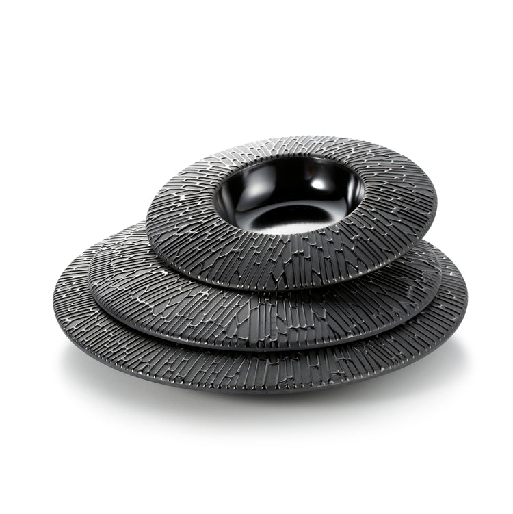 7 Inch Black Matte Melamine Round Plates 21002MS