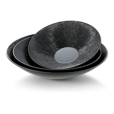 12 Inch Black Matte Melamine Round Deep Bowls 21008MS