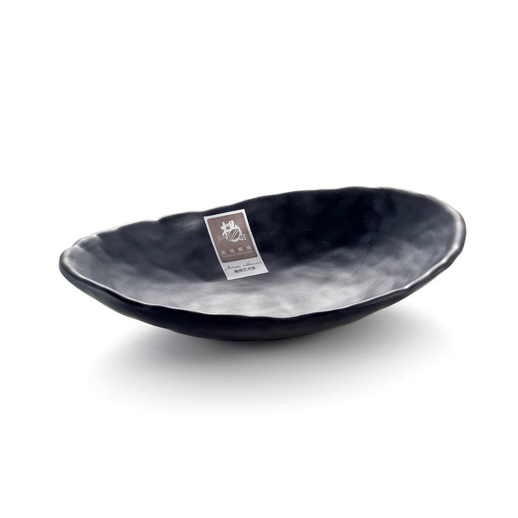 7.5 Inch Black Matte Melamine Deep Oval Plate 2275MS