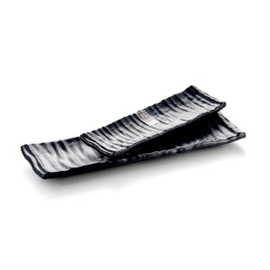 9.5 Inch Black Matte Rectangular Melamine Sushi Plates 2795MS