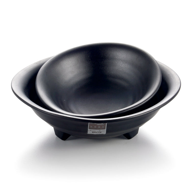 6 Inch Black Matte Melamine Irregular Bowls 2857MS
