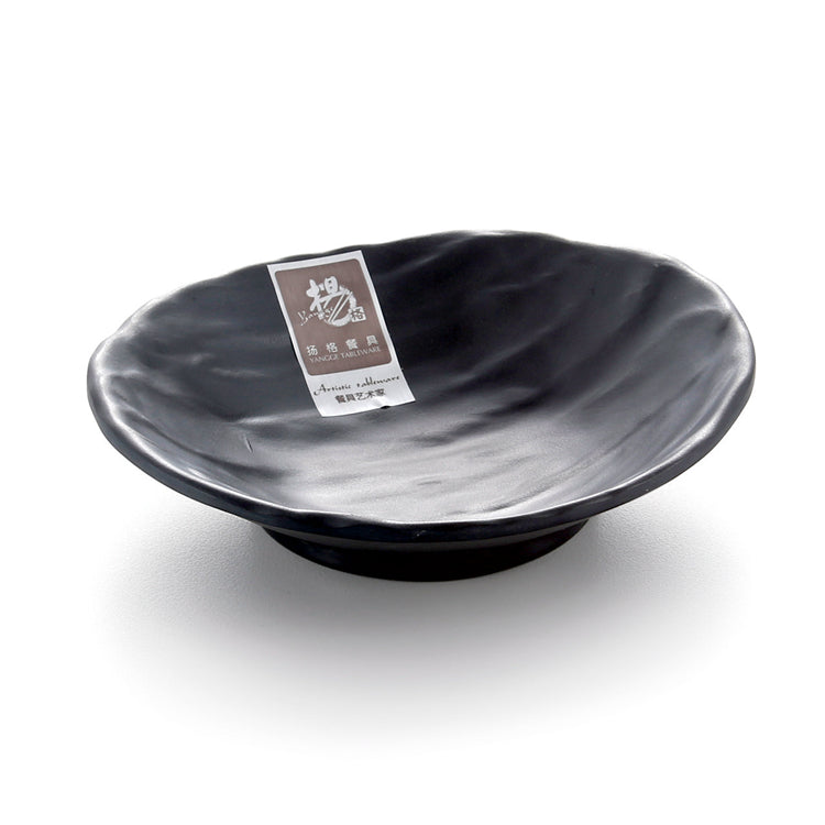 5.3 Inch Black Matte Oval Melamine Snack Plate 3053MS