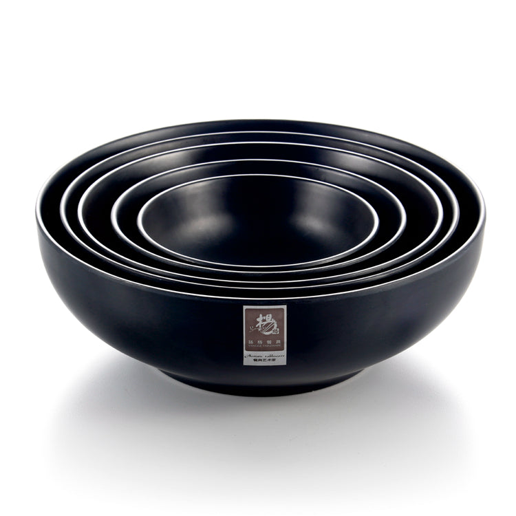 7.5 Inch Korean Black Round Melamine Bowl Sets 33765MS