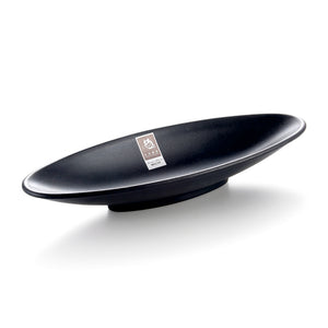 12 Inch Black Matte Boat Shaped Melamine Fish Plate 4212MS