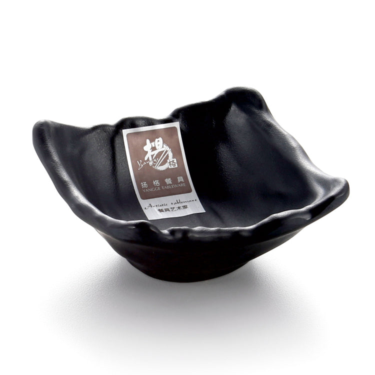 3.5 Inch Black Matte Melamine Square Bowl 835MS