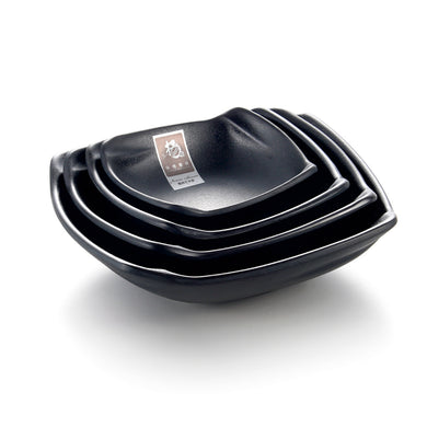 5 Inch Black Matte Melamine Irregular Bowls A52005MS