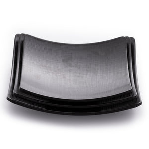 Matte Black Square Melamine Serving Plates With Chequer Pattern