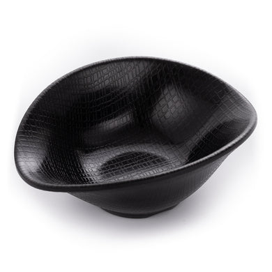 Innovative Matte Black Melamine Serving Plates With Pattern