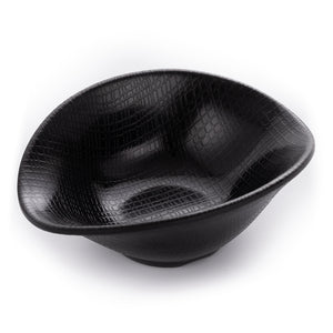 Innovative Matte Black Melamine Serving Plates With Pattern